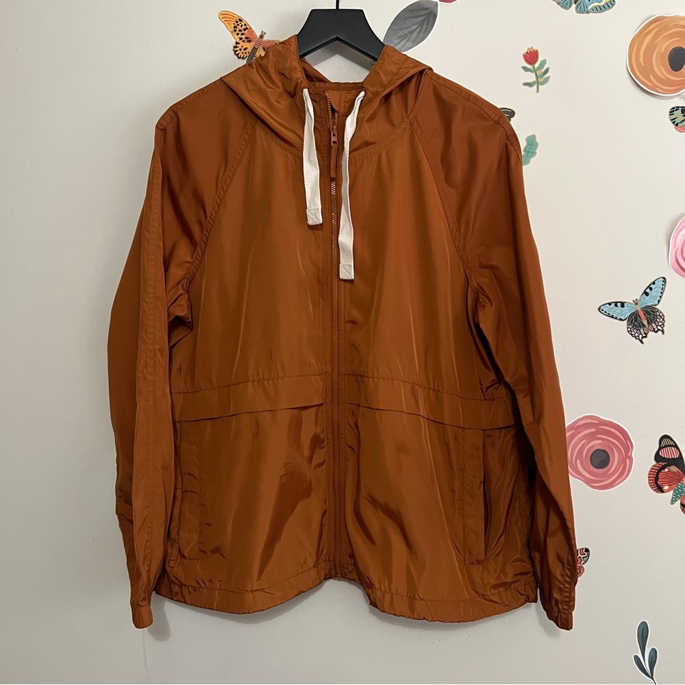Madewell Raincheck Packable Raincoat L Orange - Picture 2 of 10